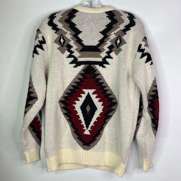 Vintage Wild Thunder Aztex Print Cardigan Sweater Size S/M - Picture 4 of 9